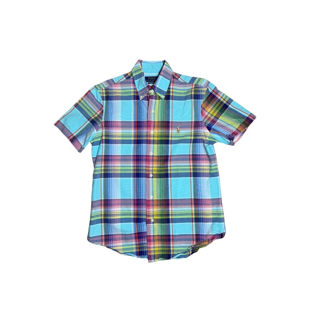 Polo Ralph Lauren Classic Fit 100% Cotton Plaid Short Sleeve Shirt Men's S